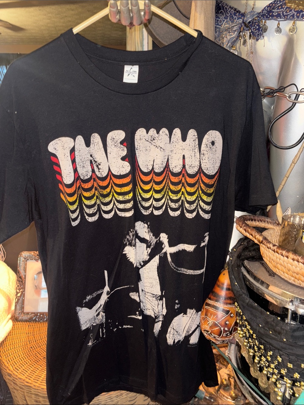 Black Short Sleeve Graphic Tee - Retro Rainbow Logo